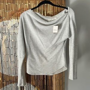 Grey thermal free people top- never worn!